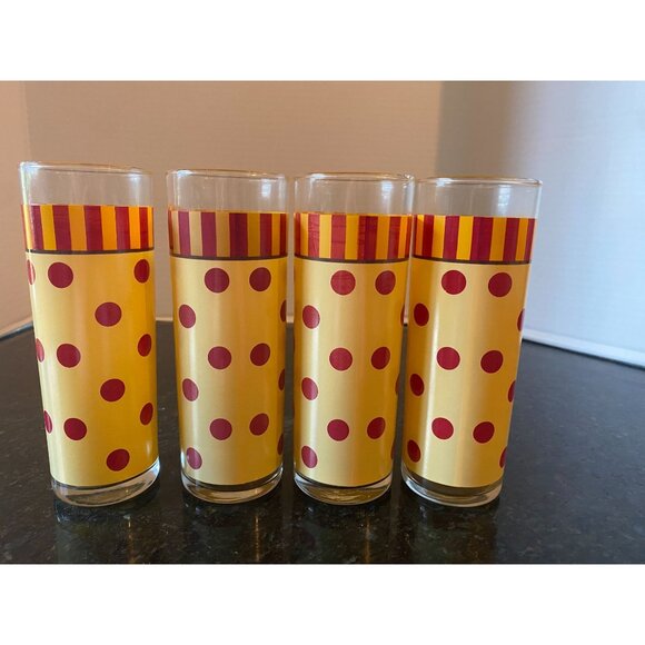 Gail Pittman Southern Living at Home Siena Polka Dot Glasses Set/4 - Picture 1 of 4